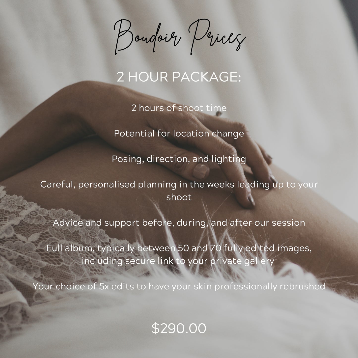 Boudoir Photography - 2 Hour Shoot Session